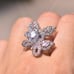 NEW 925 Silver Diamond Double Butterfly Ring