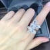 NEW 925 Silver Diamond Double Butterfly Ring
