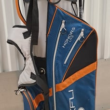 Golf stand bag MAXFLI HONORS LITE blue orange 3 div shoulder strap all zip work