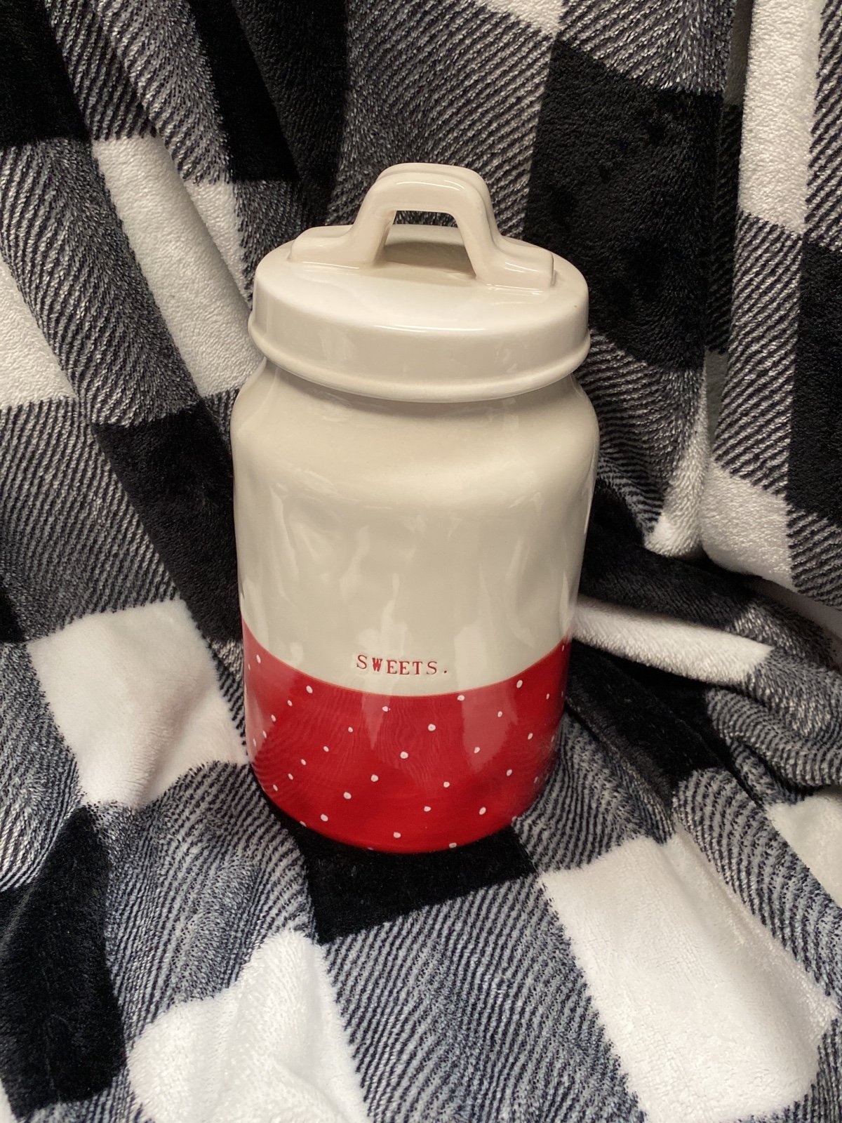 Rae dunn sweets polka dot canister