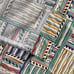 Vintage colorful abstract memphis modernist style curtain panel