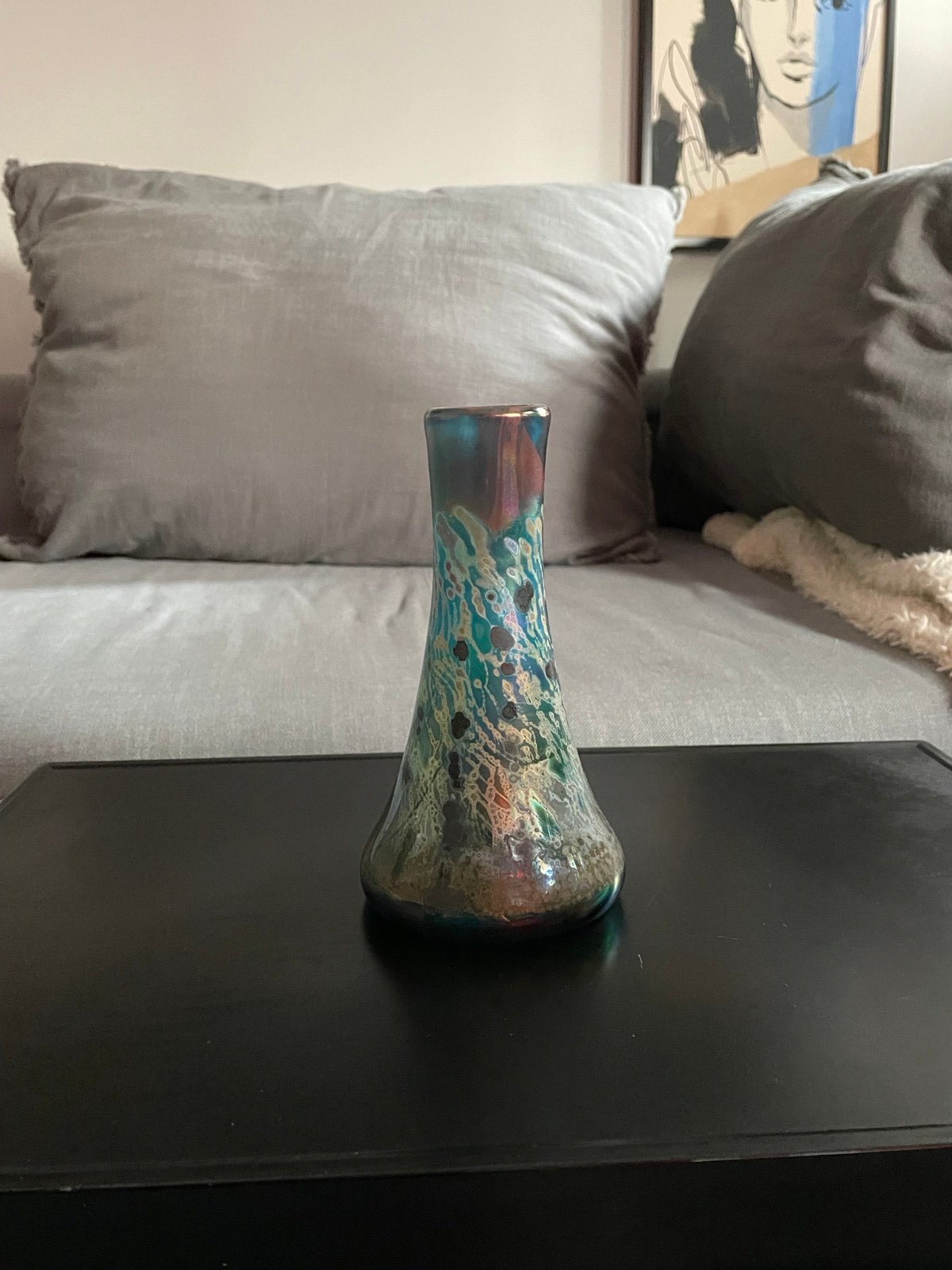 Vintage Glass Artisan Vase