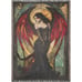 Dark Angel Blanket Stained Glass Tapestry Woven Throw whimsigoth fantasy fae