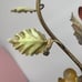 Vintage Antique Shabby Chic Floral Green Leaf Metal Candle Holder