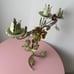 Vintage Antique Shabby Chic Floral Green Leaf Metal Candle Holder