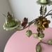 Vintage Antique Shabby Chic Floral Green Leaf Metal Candle Holder