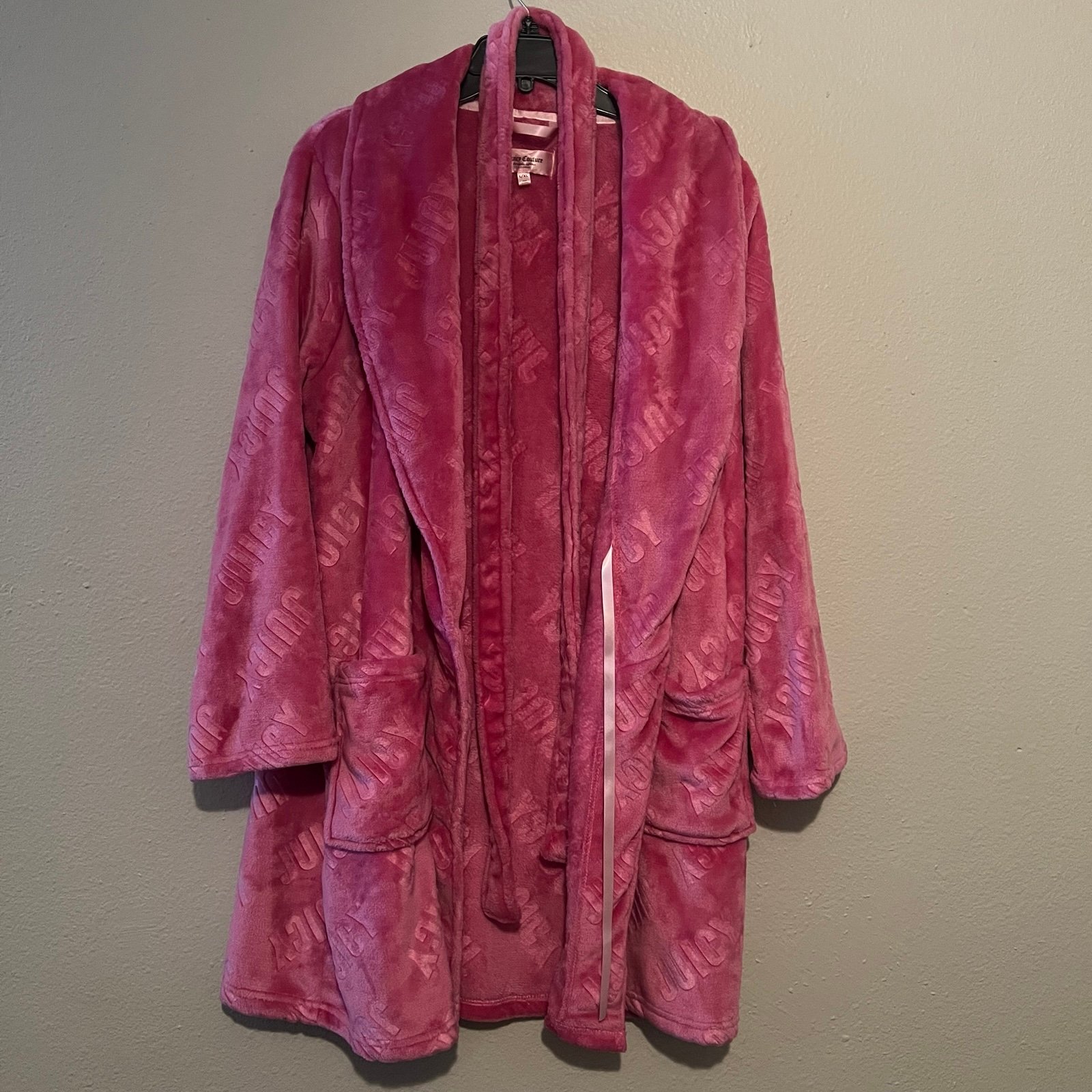 Juicy Couture X Large Lux Robe Sleepwear Hot Pink Velour