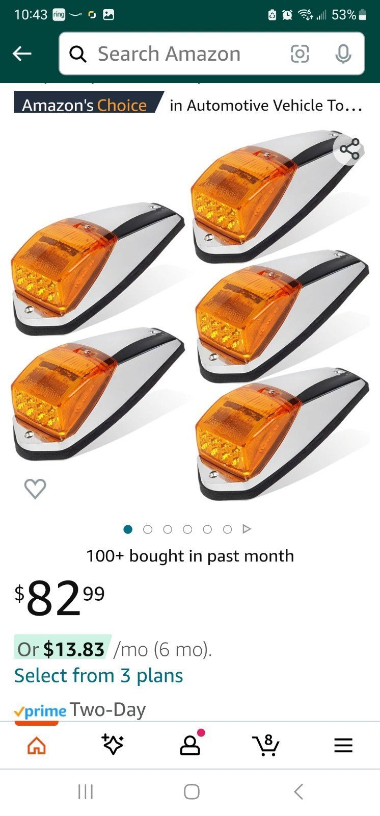 Marker lights partsam 31 led amber
