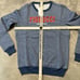 Fiorucci Sweatshirt Mens XL Blue Long Sleeve Spell Out Round Neck Retro