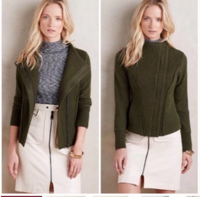 Anthropologie Sparrow Green Wool Jacket