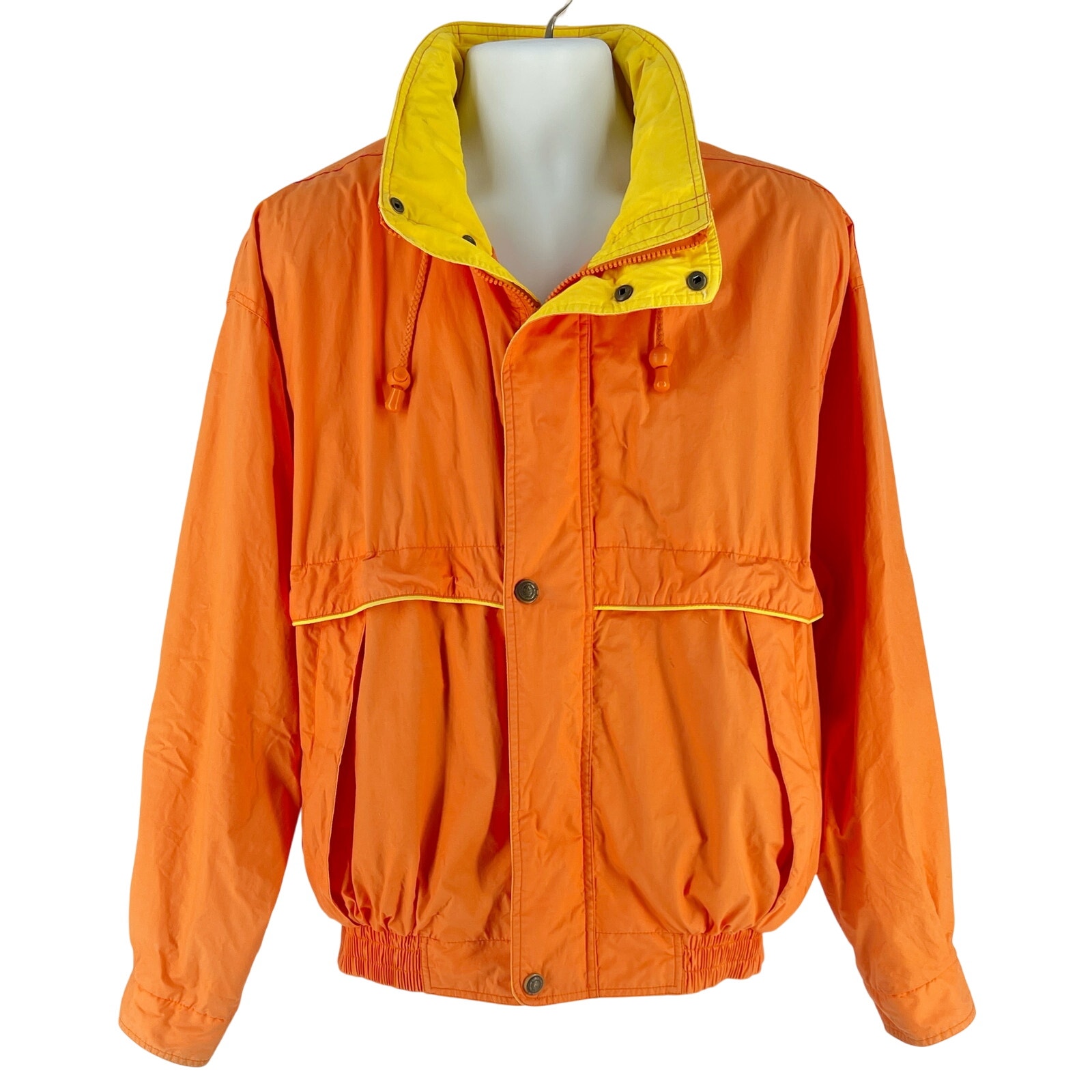90s orange and yellow Strato Jac windbreaker jacket 1990s vintage