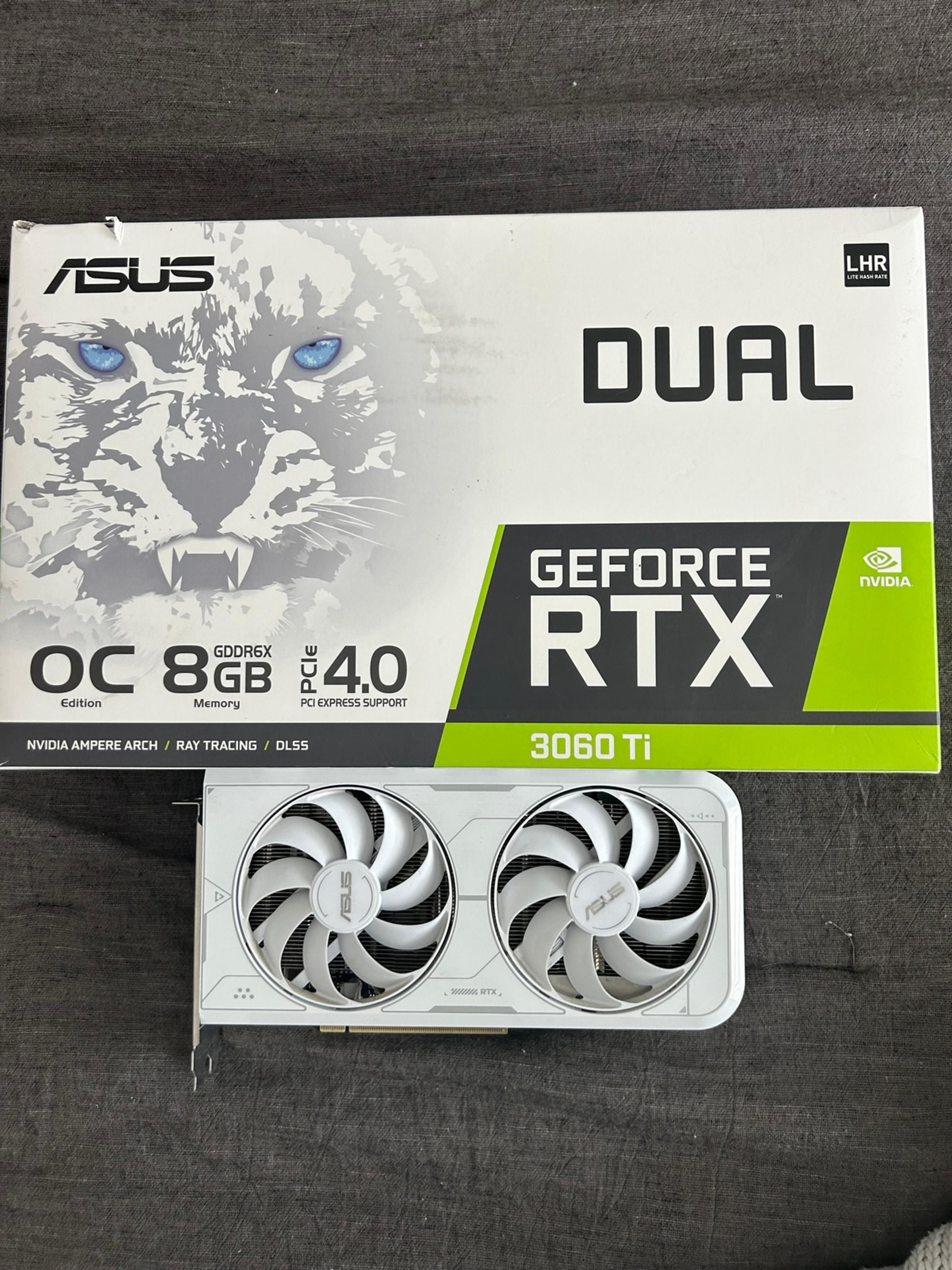 ASUS NVIDIA GeForce RTX 3060Ti Dual OC 8GB GDDR6X Video Graphics Card - White