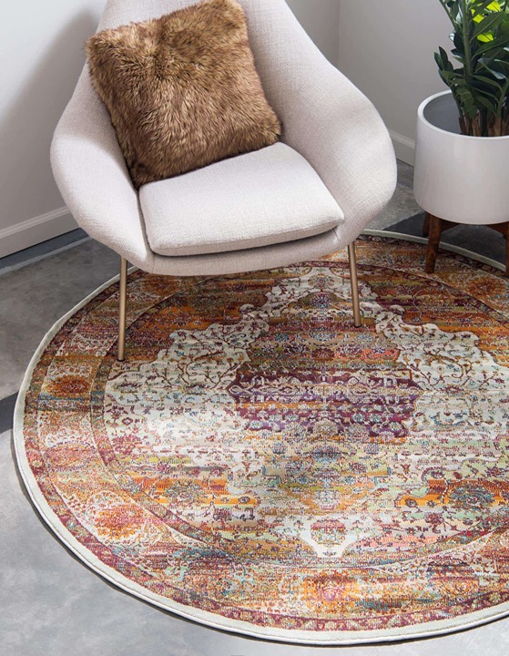 5' x 5' New Area Rug Cream H 40185 Home Decorative Art Soft Carpet Collectible