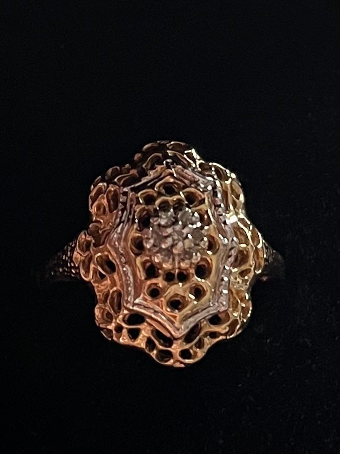 10K Solid Gold Diamond Ring