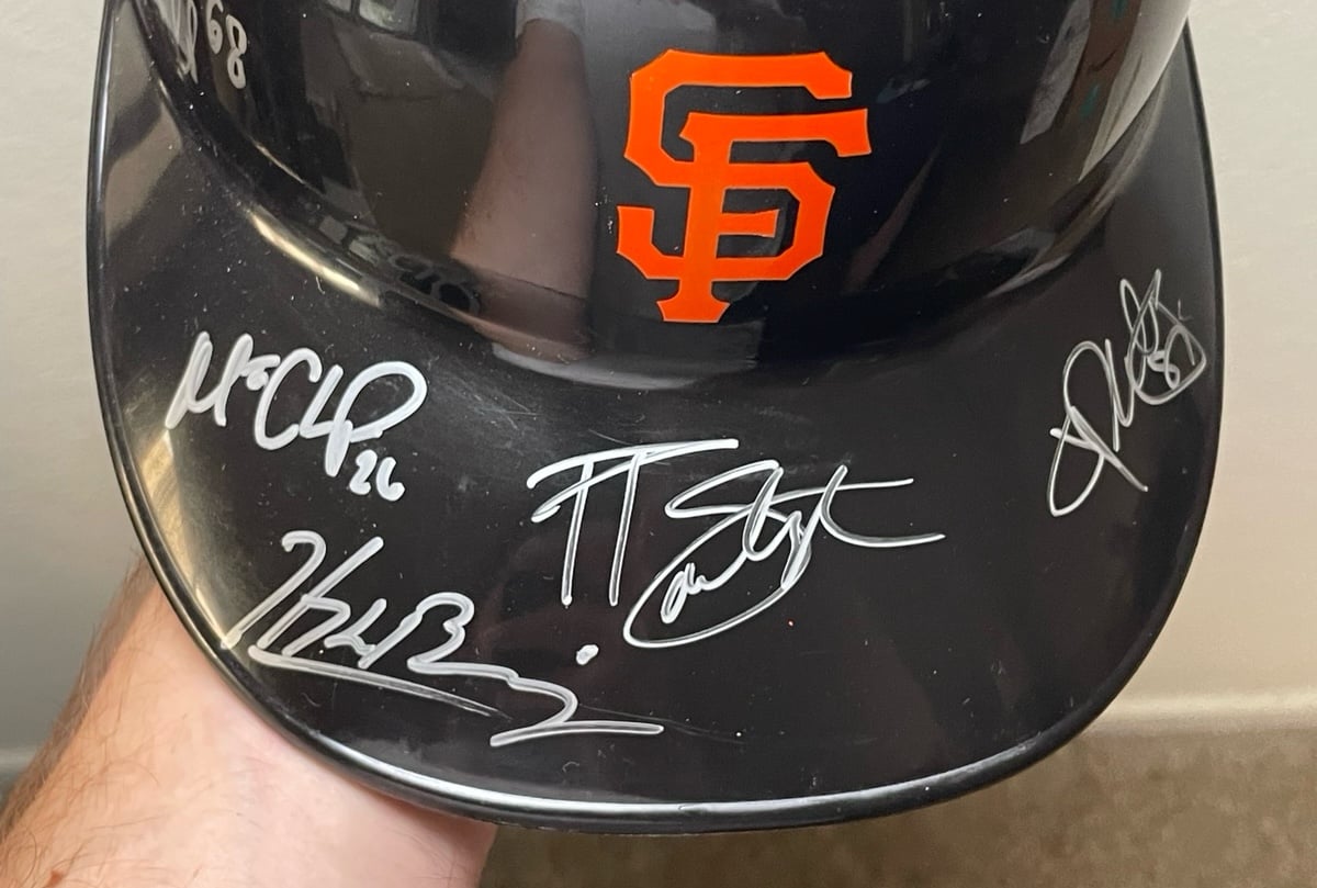 Matt Chapman Autographed Helmet San Francisco Giants Authentic - detail
