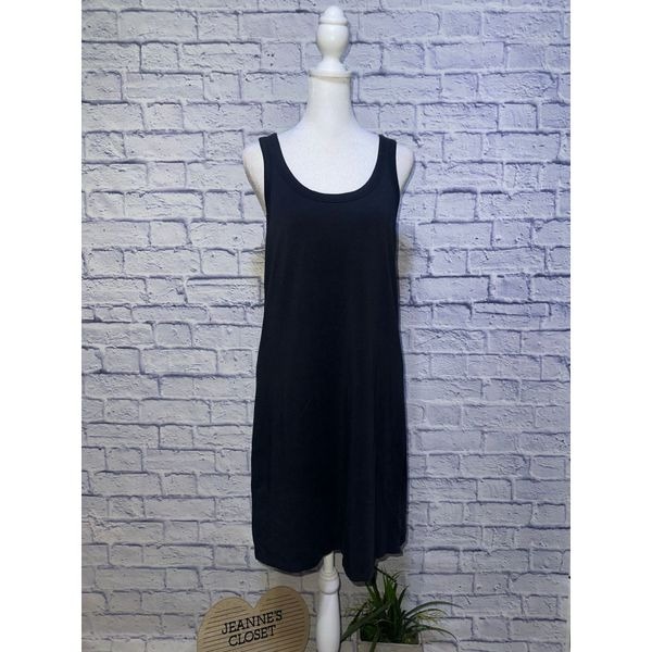Lululemon Classic-Fit Cotton-Blend Scoop Dress Black size 6 Pre owned good cond