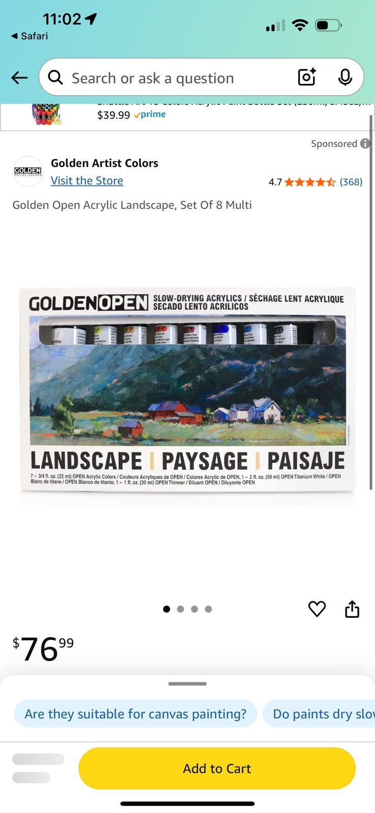 Golden Open Acrylic Landscape, Set Of 8 Multi NEW not many sets left for sale