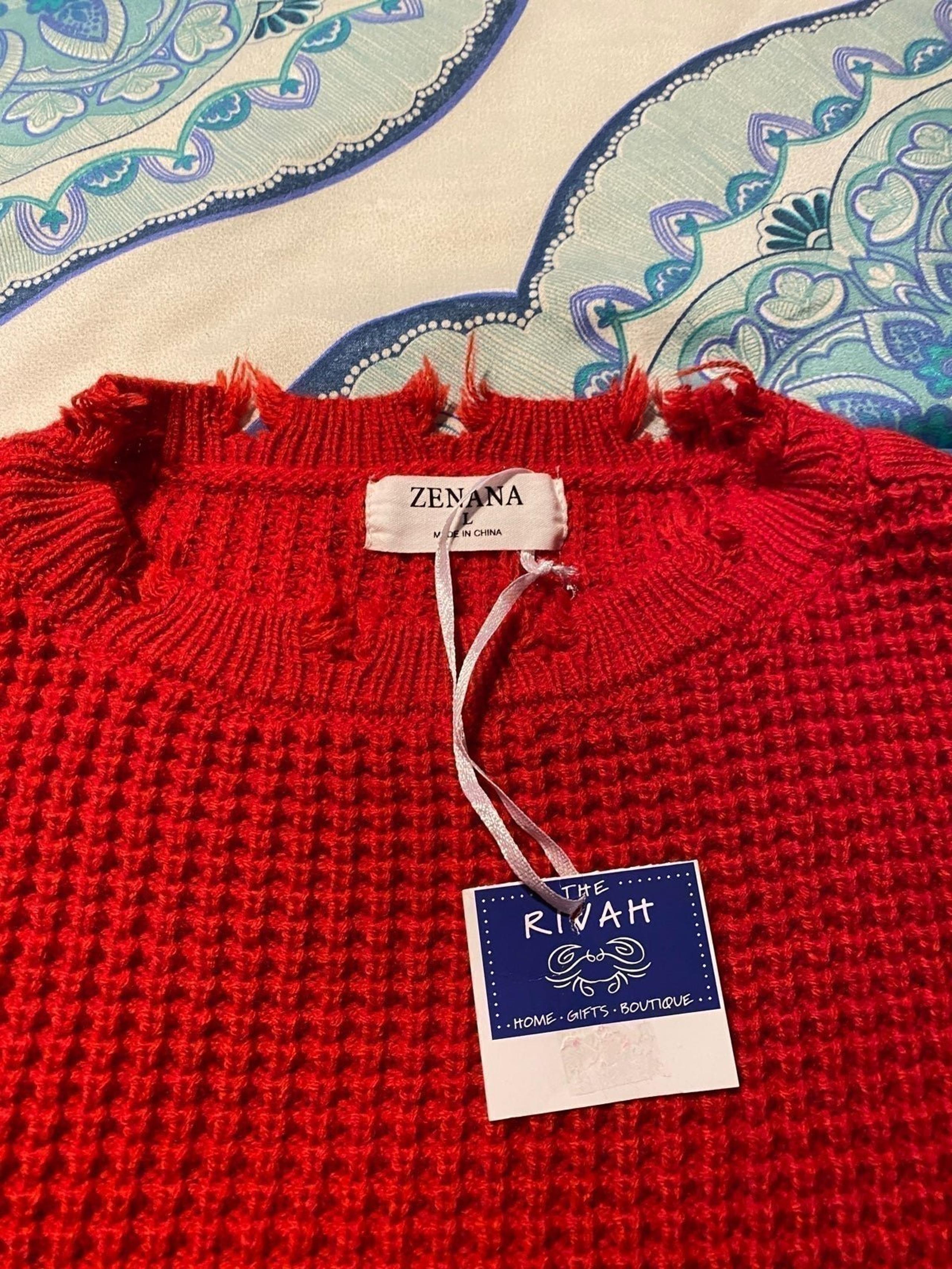 New red sweater size lg