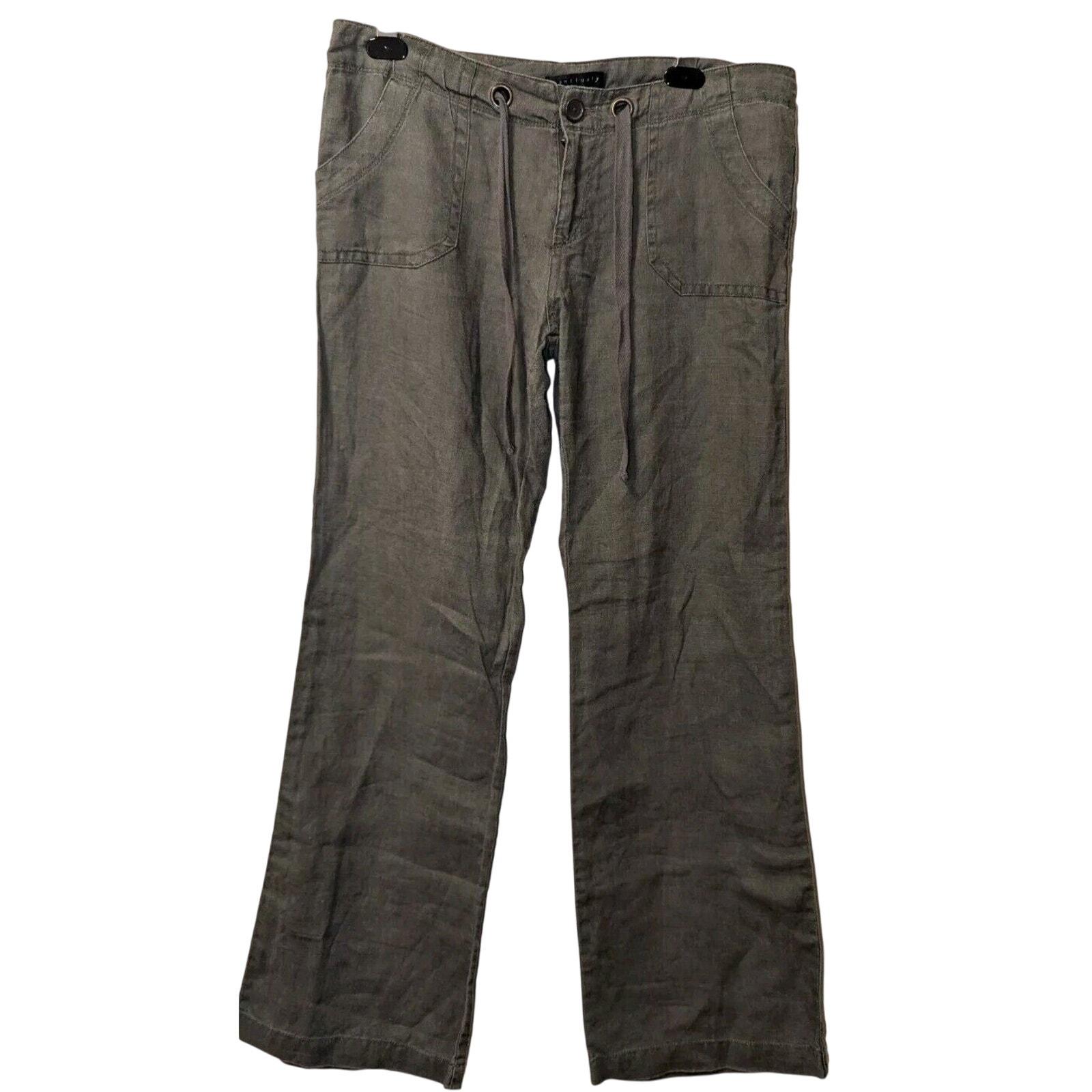 Sanctuary Relaxed BEACH COMBER Pant Sz 29 Army Green Linen Pockets Drawstring