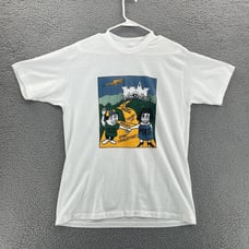 Vintage HANES FIFTY FIFTY T Shirt Men Large White Software Vendor Single Stitch