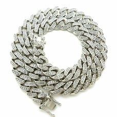 Hip Hop GOAT Bling Pendant & 12mm 18 Iced Box Lock Cuban Choker Chain Necklace