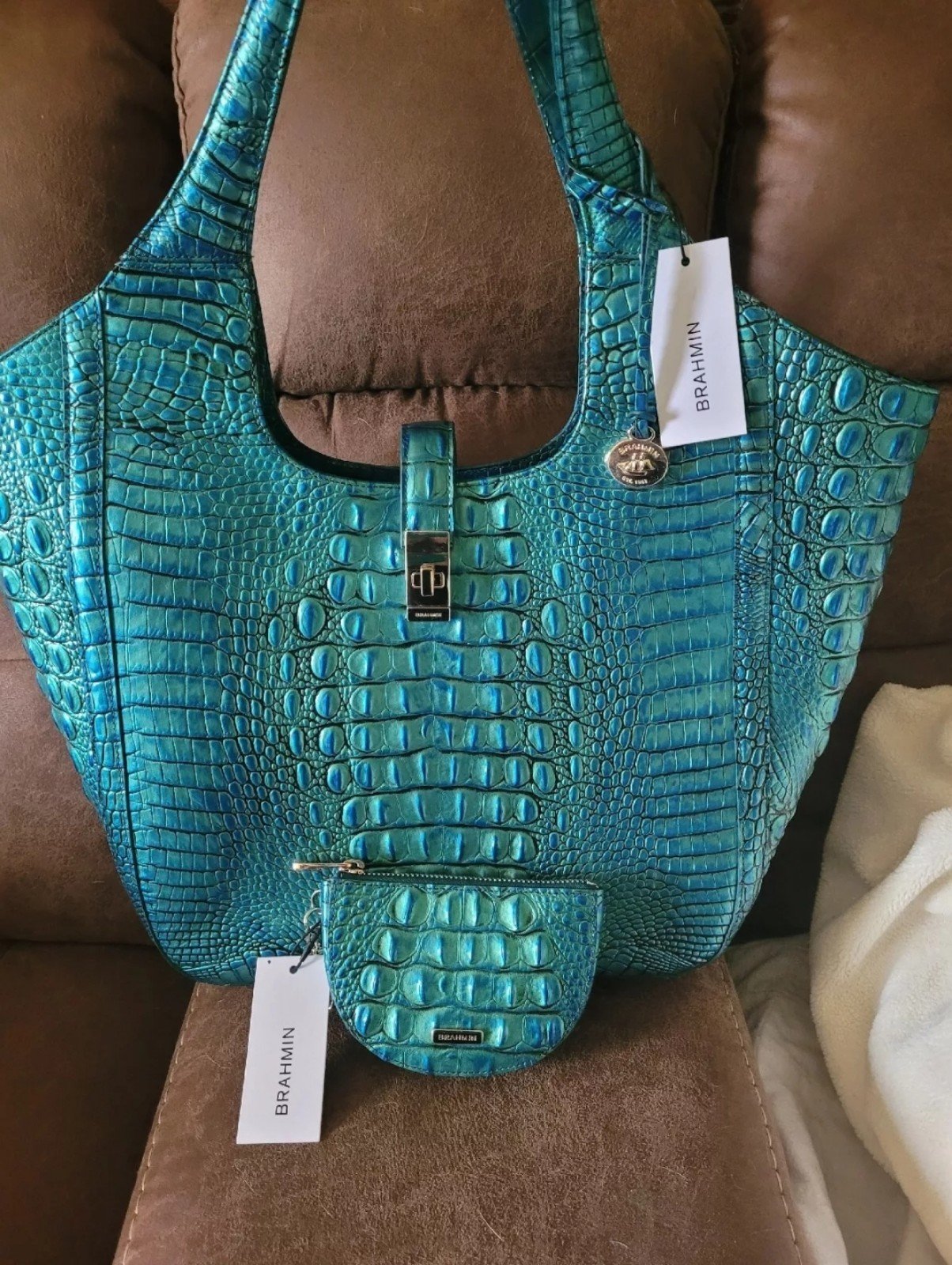 BRAHMIN PEACOCK CARLA MELBOURNE TOTE BAG BNWT
