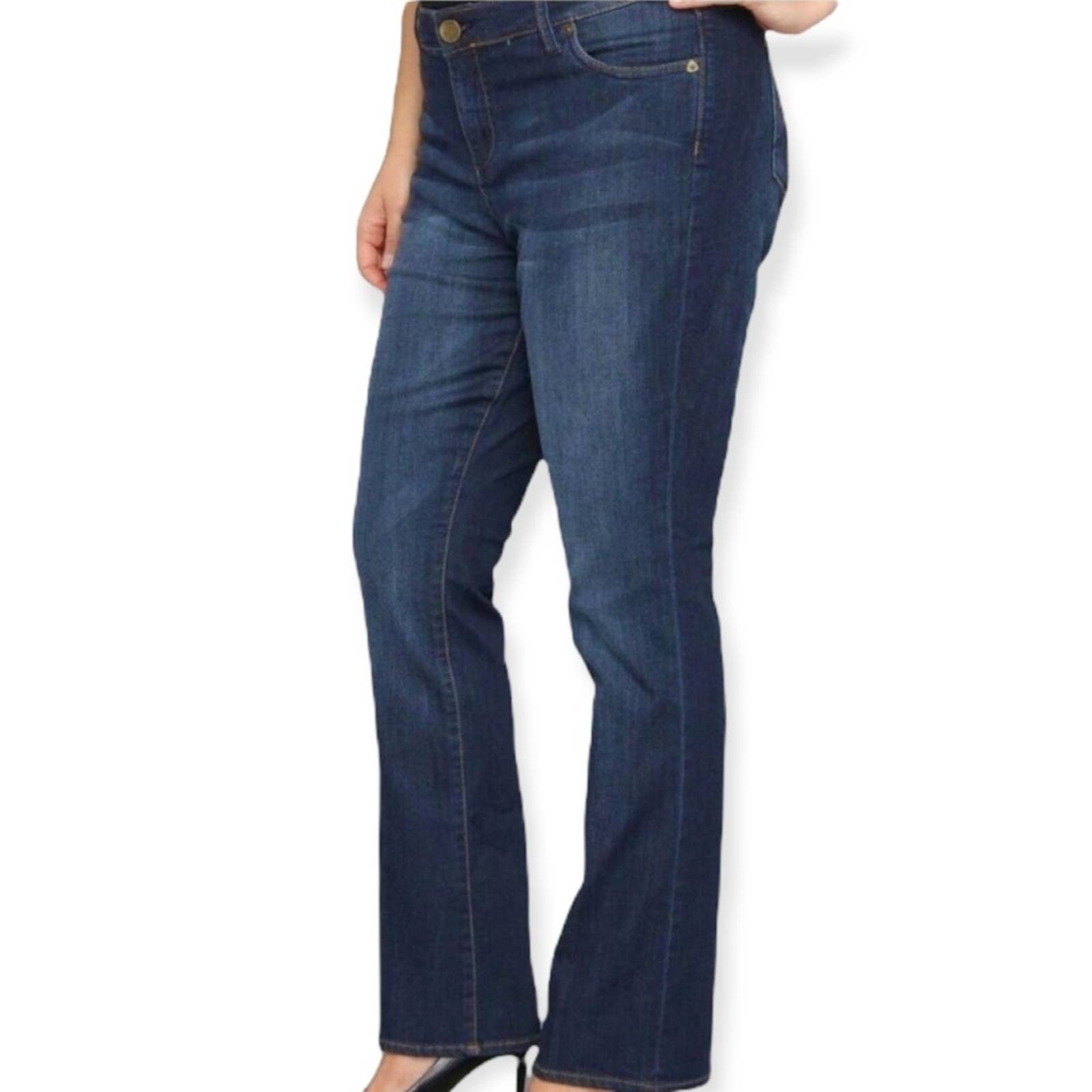 Kut from the Kloth High Rise Boot Cut Flap Pocket shops Dark Wash Jeans Size 12