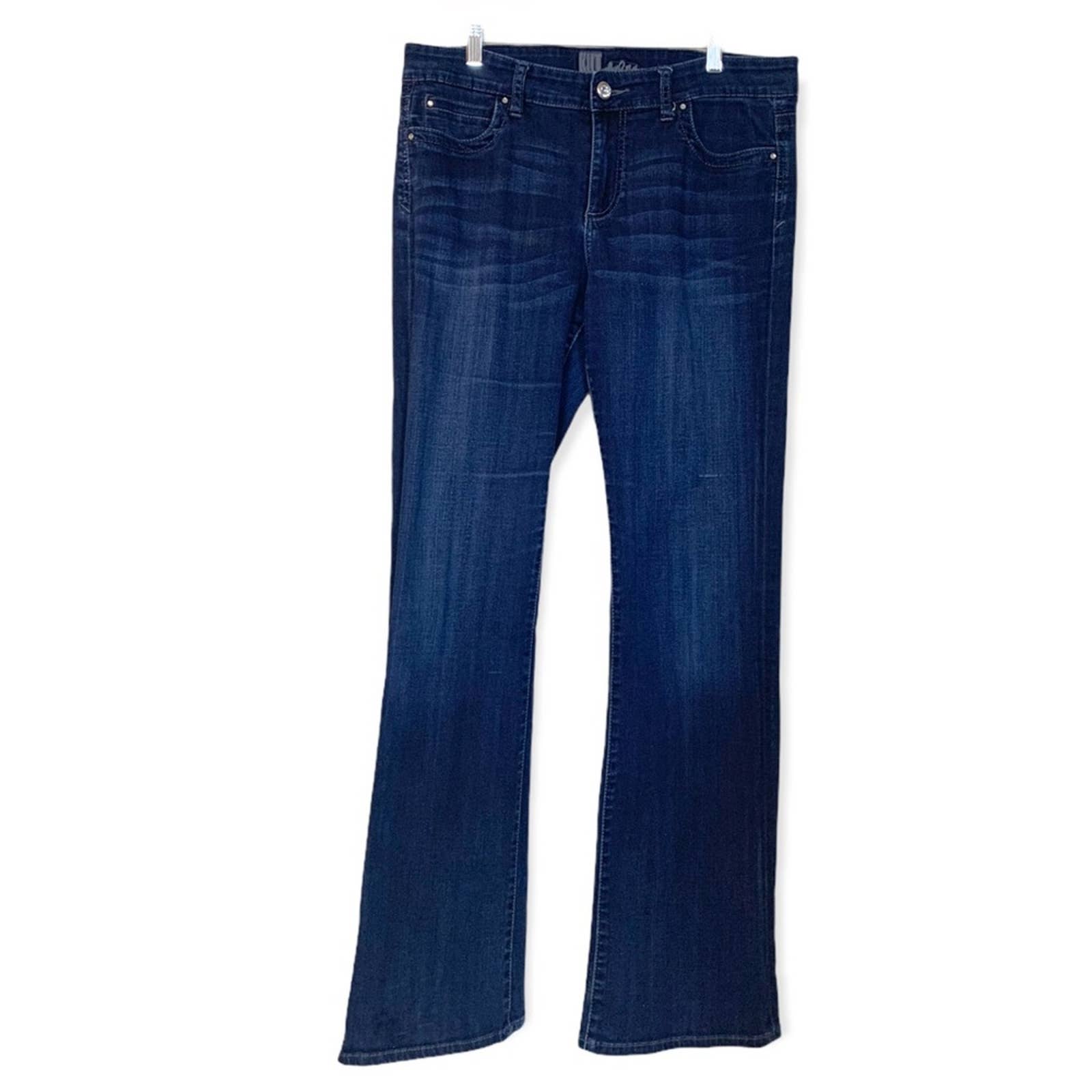Kut from the Kloth High Rise Boot Cut Flap Pocket shops Dark Wash Jeans Size 12