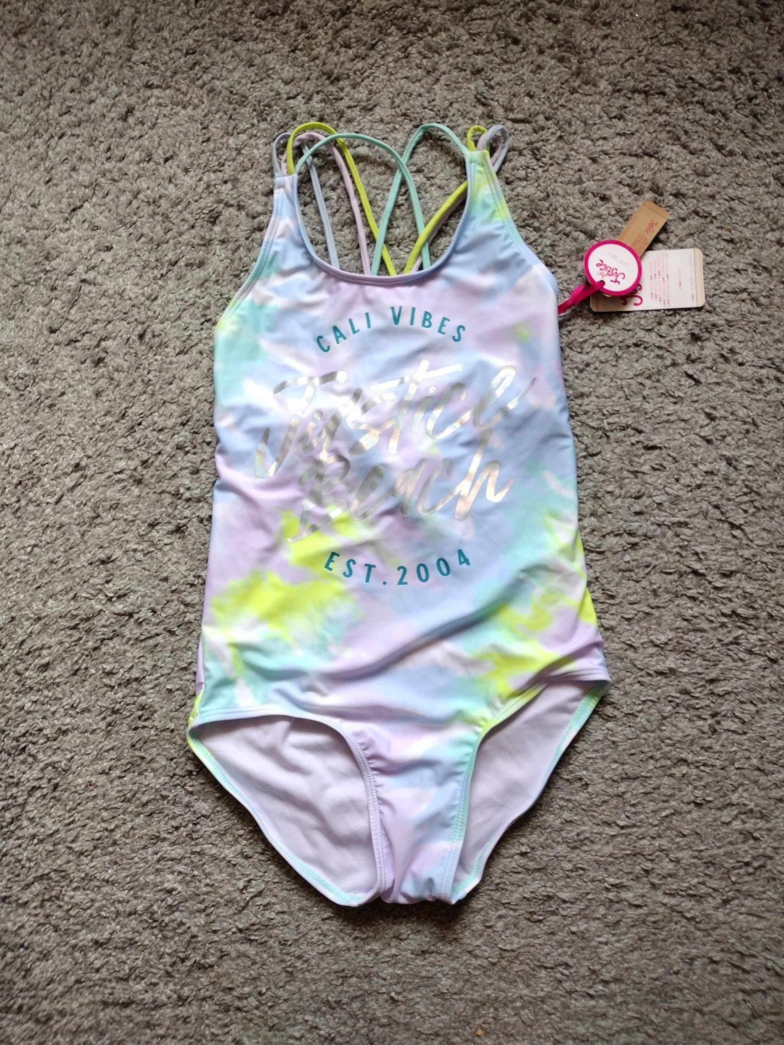 Girl's Justice One-Piece  Strappy Back Swimsuit Size XL (16/18)