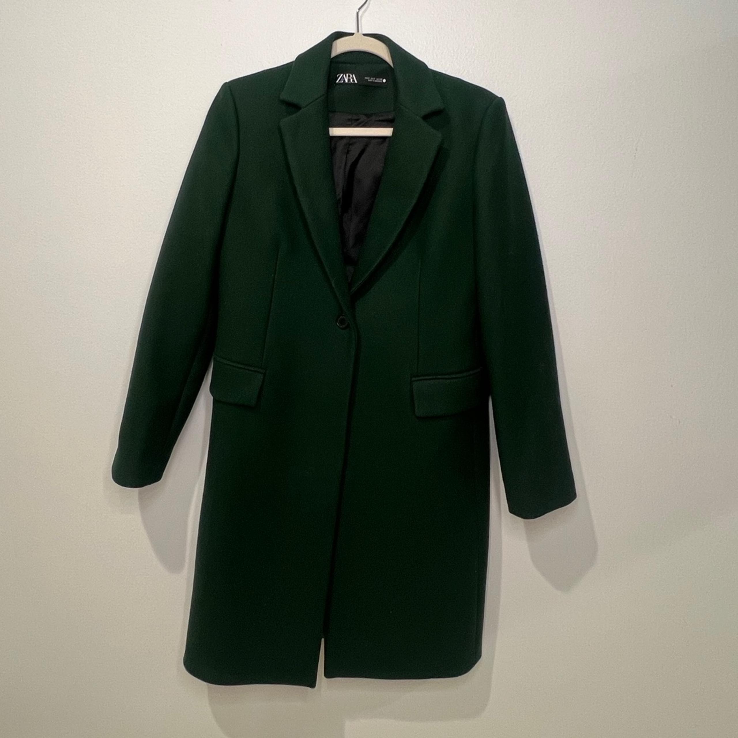 Zara - Hunter green wool blend coat- Size S