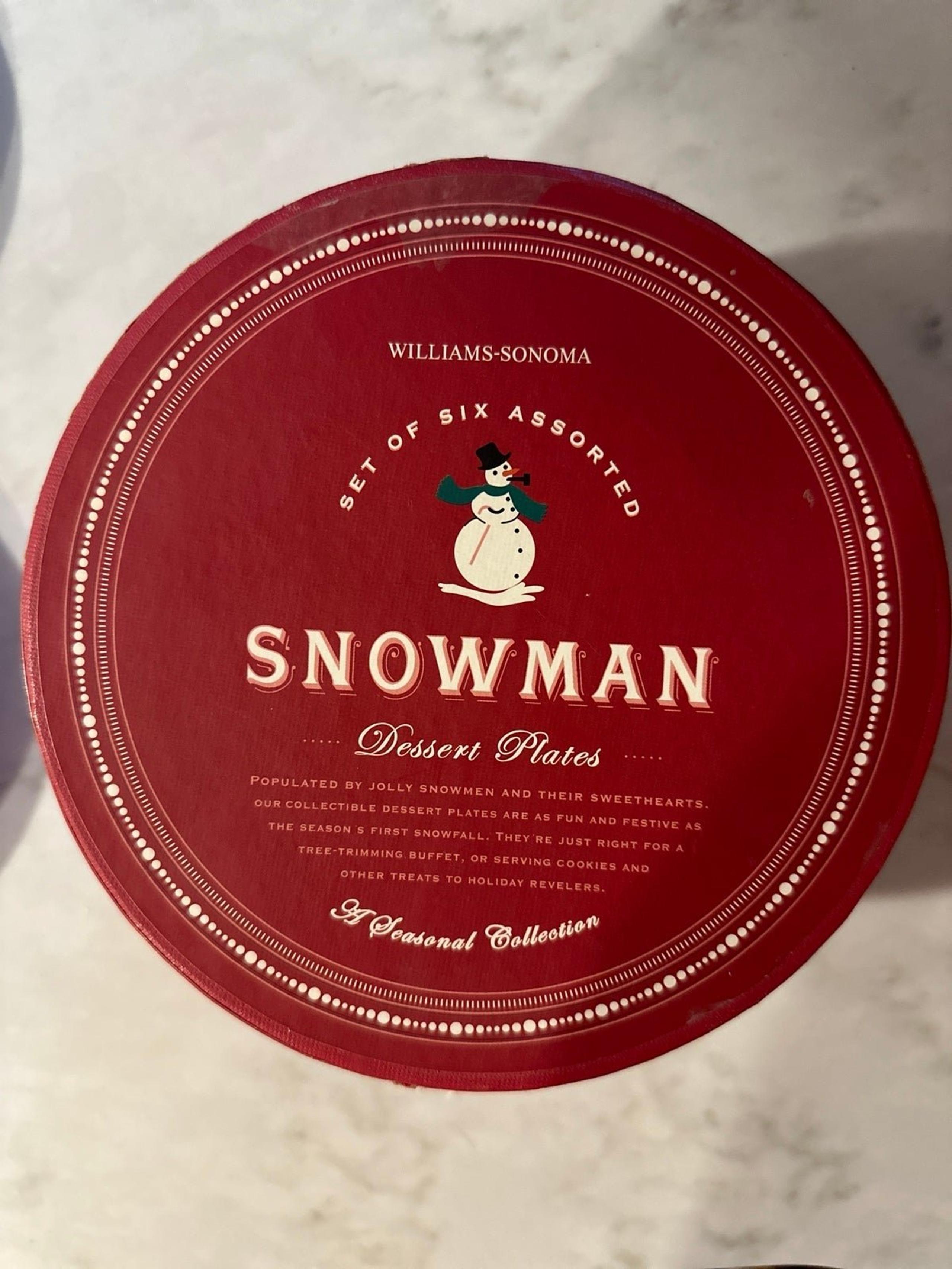 Christmas Williams-Sonoma Snowman Dessert Plates