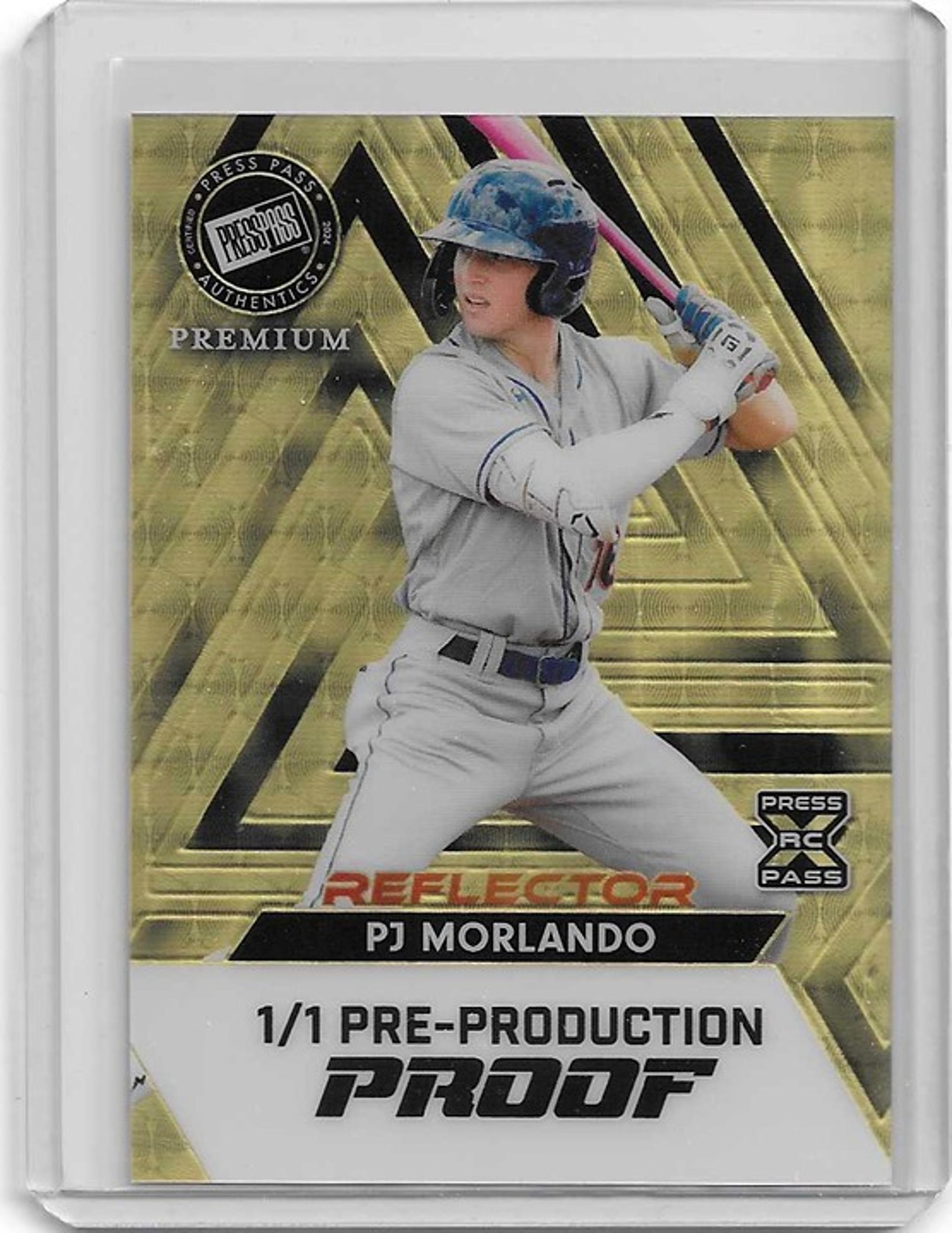PJ MORLANDO 2024 Leaf SUPER GOLD PRISMATIC Marlins #1/1 PRE PRODUCTION PROOF