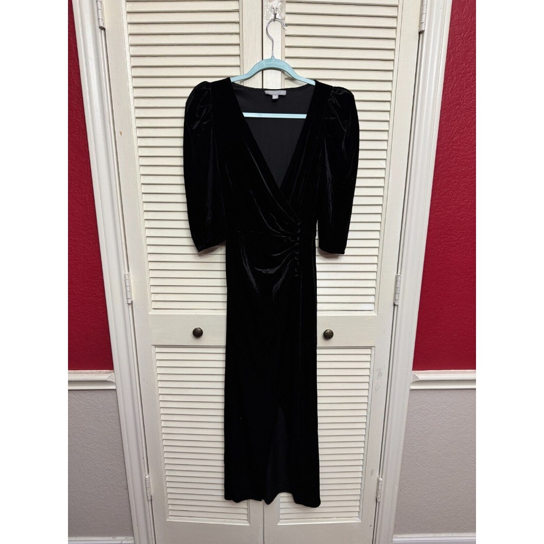 Chelsea28 Faux Wrap Velvet Midi Cocktail Dress SZ XXS