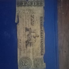 1863 Bank of Chattanooga 2 dollar bill