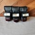 Lot Of 3 Minolta Program 3500 xi 1 Shoe Mount Flash + Leatherette carrying case