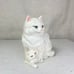 Vintage Porcelain Cat & Kitten Plant Pot | 1980s Scioto Ceramic Persian Kitty