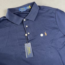 Polo Ralph Lauren Mens Polo Shirt XL Blue Classic Slim Fit Multi-Colored Pony