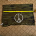 Wren & Glory camouflage scarf / wrap with hand painted peace sign OS NWOT
