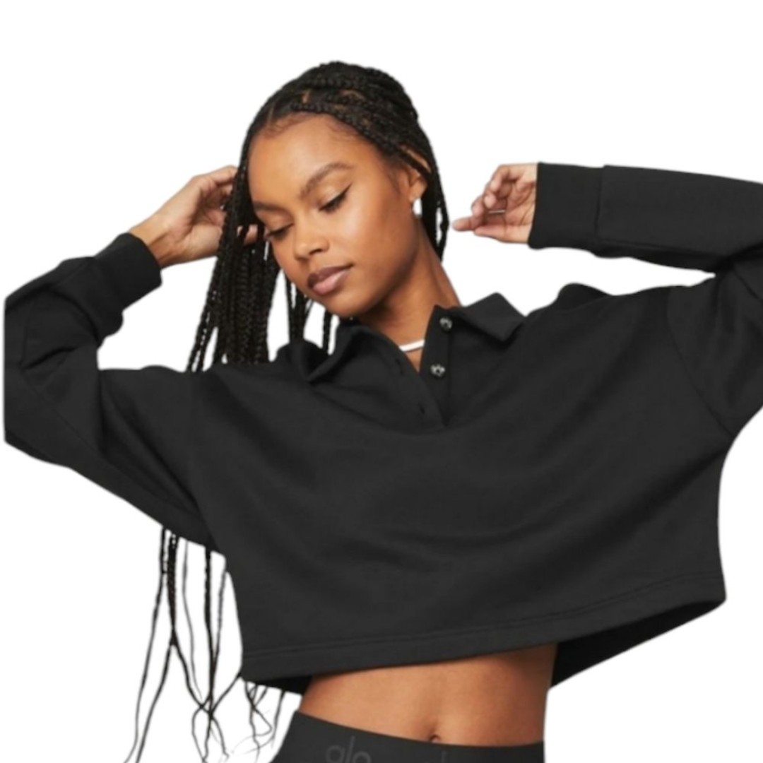 Alo Yoga Henley Pullover Sweatshirt in Black