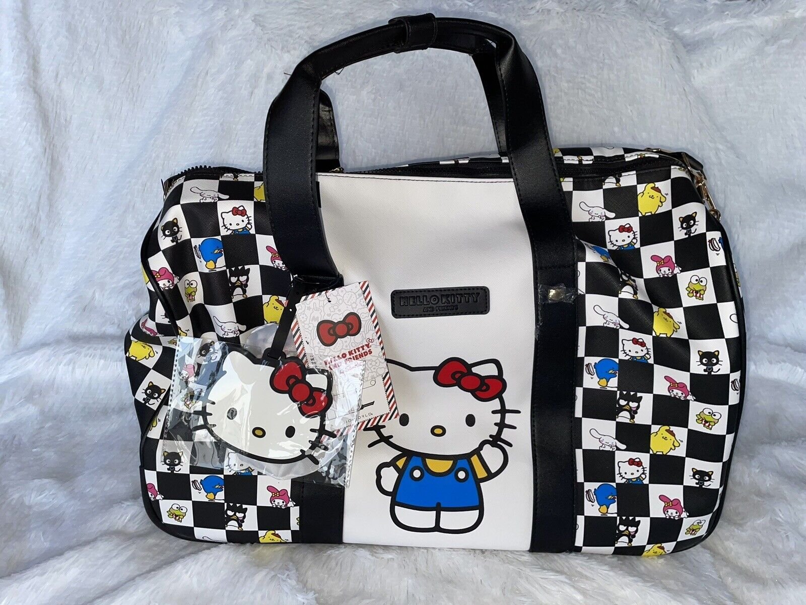 Rare Hello Kitty and Friends by Sanrio Bioworld Wheeled Duffle Bag 3 PC Set New!