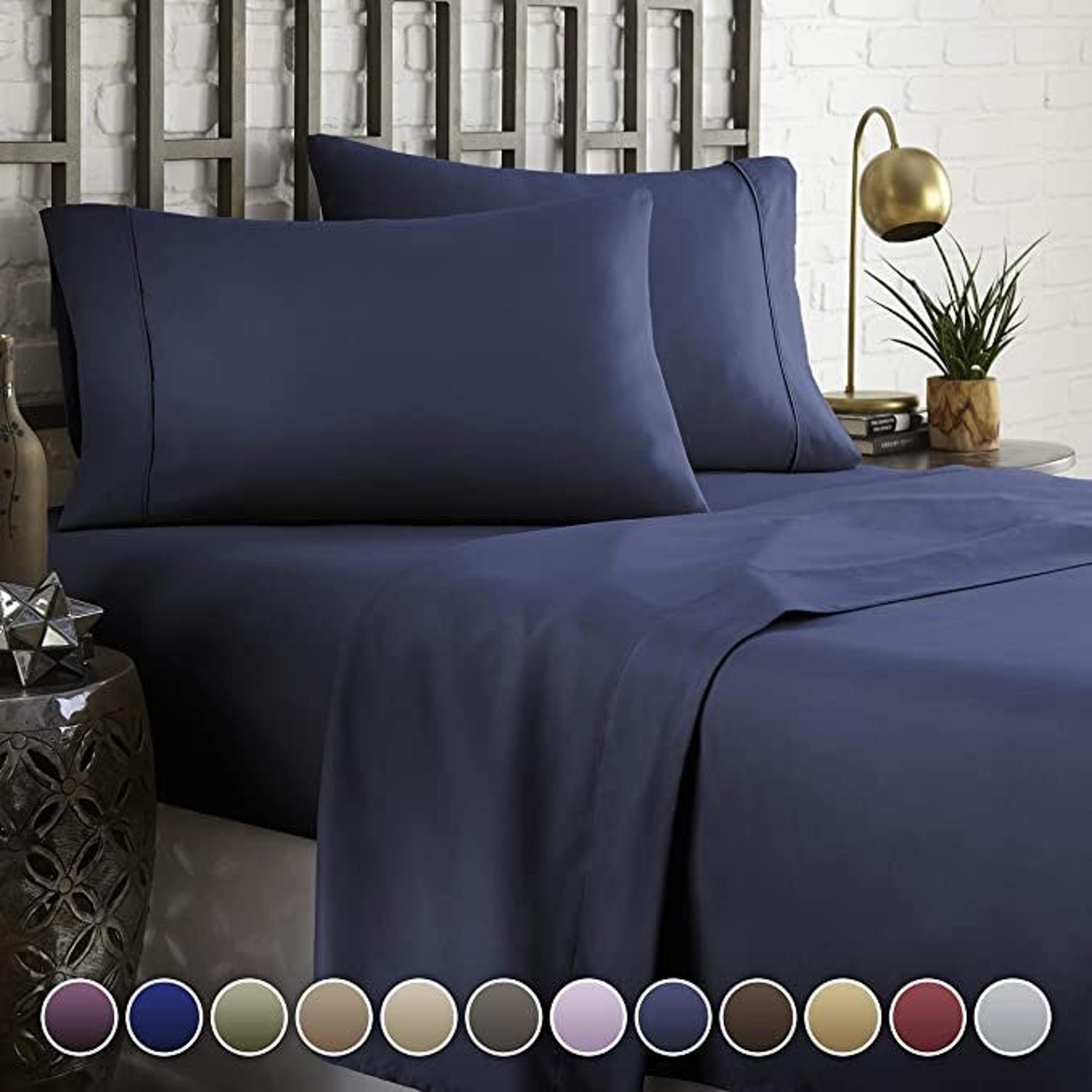 Hotel Luxury Bed Sheets 1800 Series Blue