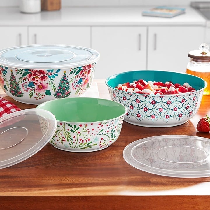 e BThe Pioneer Woman 6-Piece Merry Meadows Melamine Bowl Set