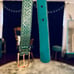 Genuine snake skin teal belt