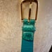 Genuine snake skin teal belt