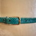 Genuine snake skin teal belt