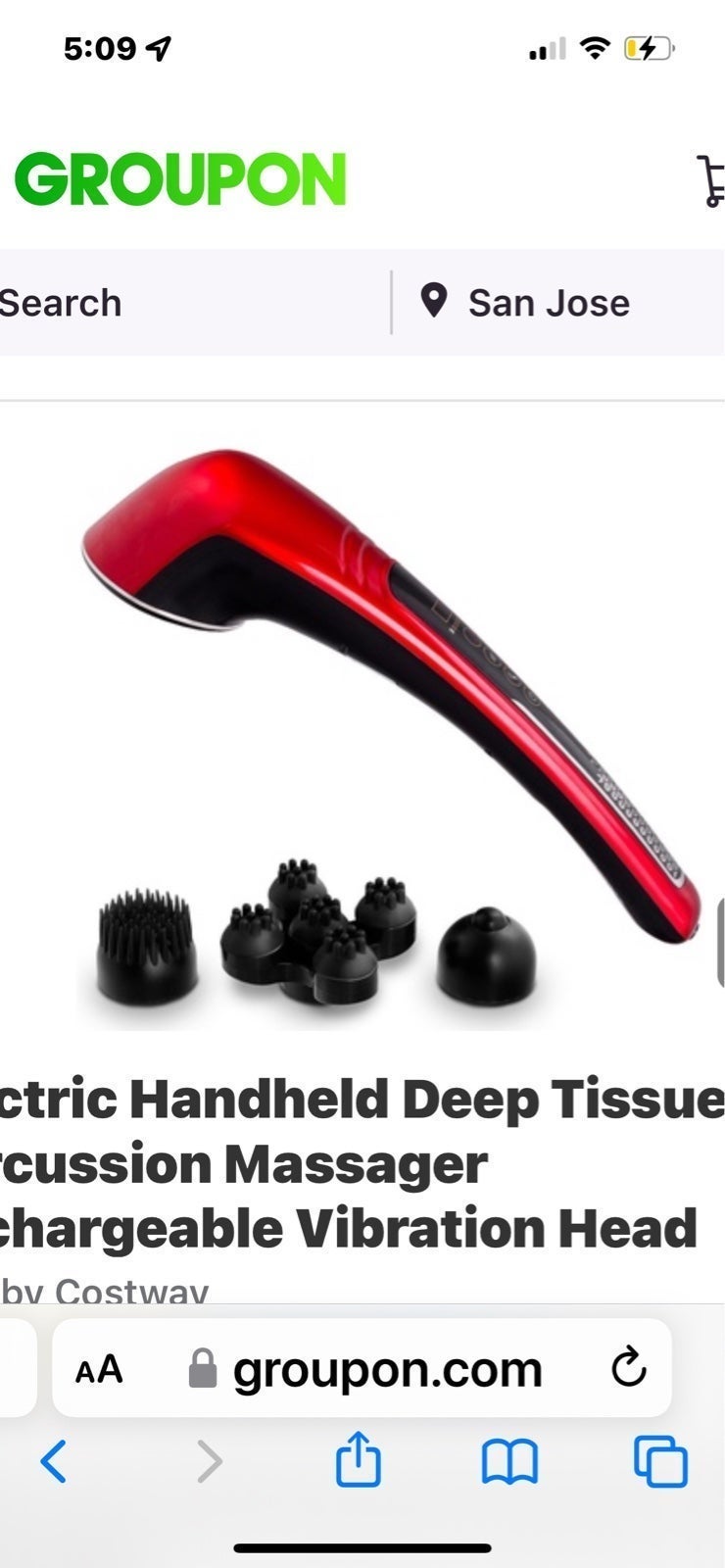 Electric Handheld Deep Tissue Percussion Massager Vibration Head