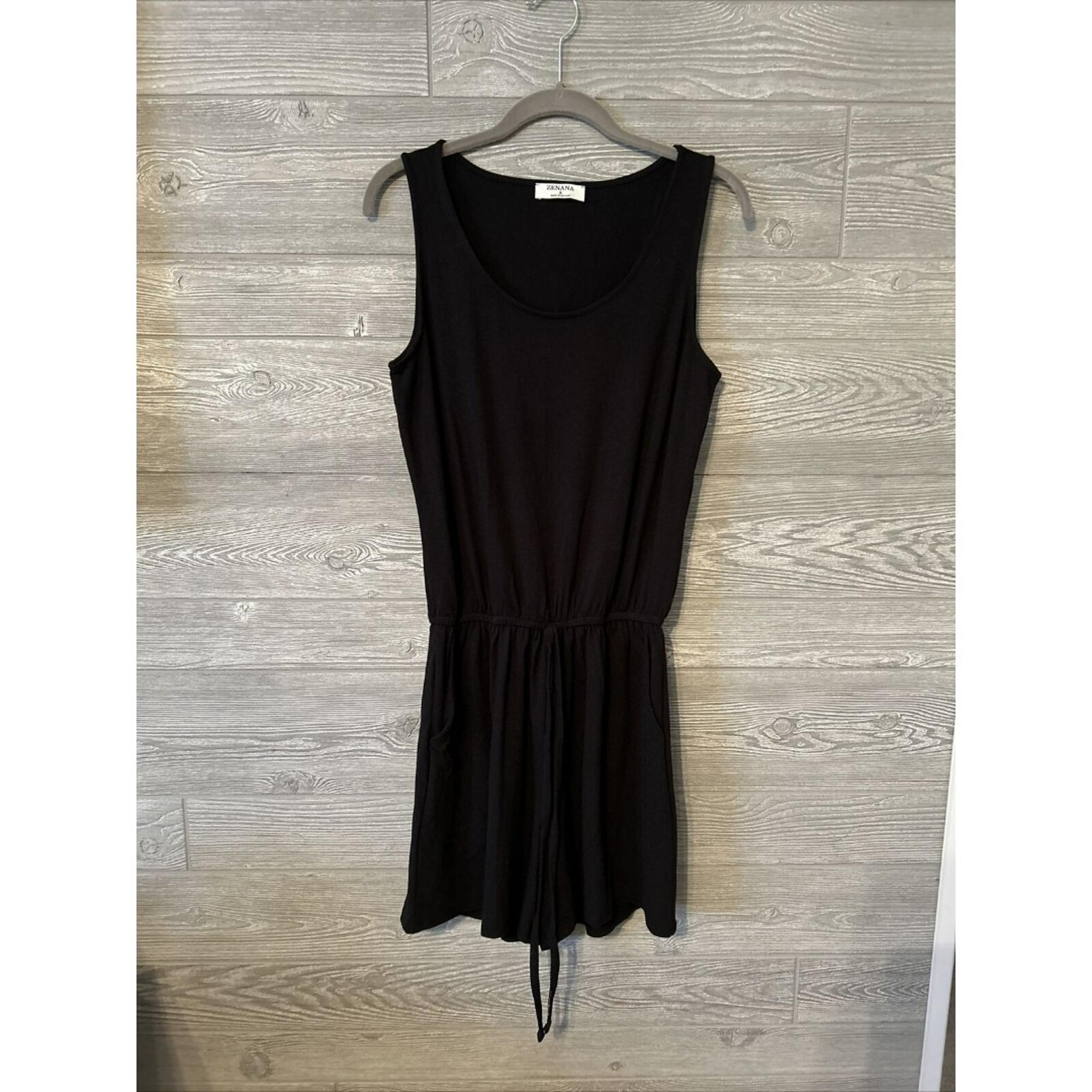 NWOT - Zenana Women’s Size Small Ladies Sleeveless Black Romper Elastic Waist