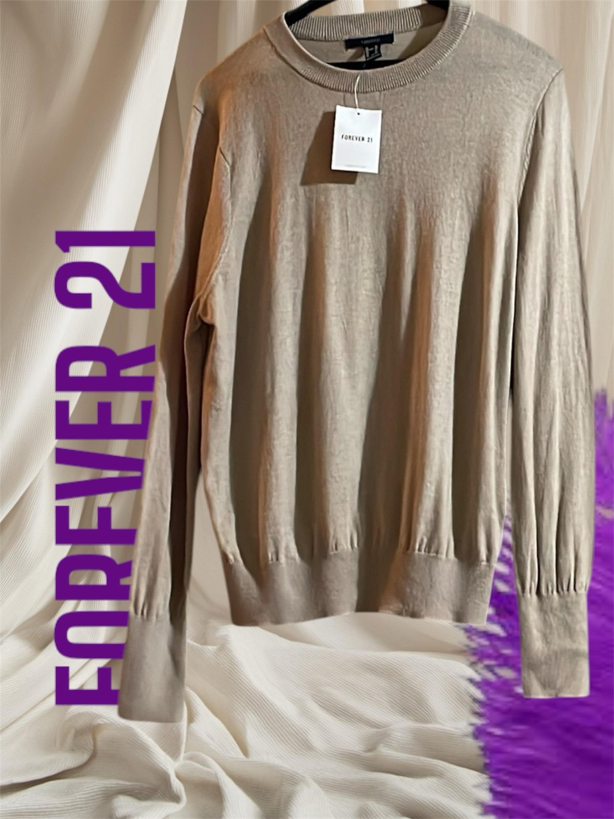 Brand New w Tags Beige FOREVER 21 long sleeves deep cuff sweater  Size:XL