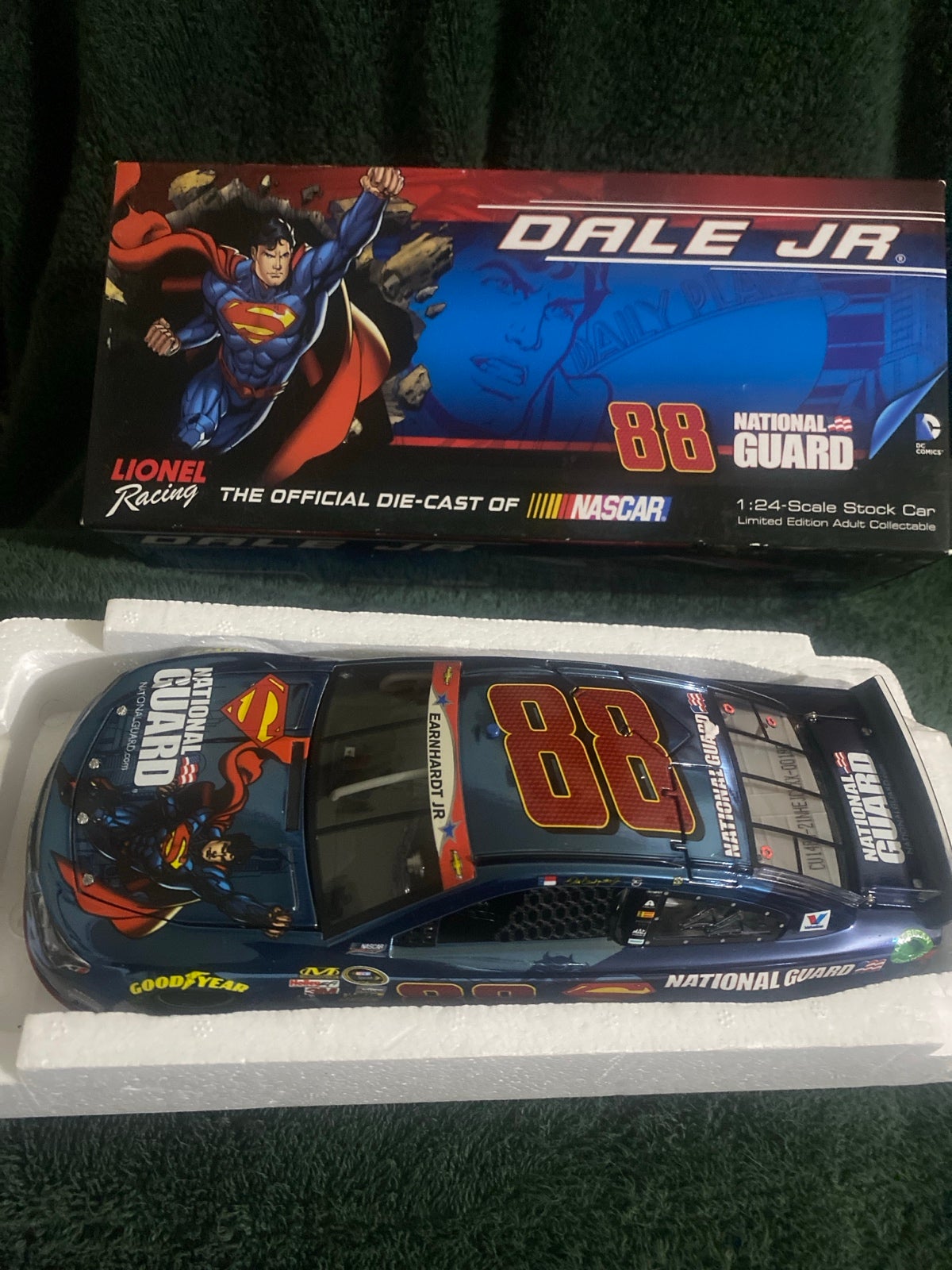 Nascar # 88 Dale Earnhardt Jr National Guard Superman Color Chrome 1.24 Scale Di