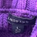 Vtg Lands End Cable Chunky Turtleneck Sweater Mens L Purple Fisherman Cotton